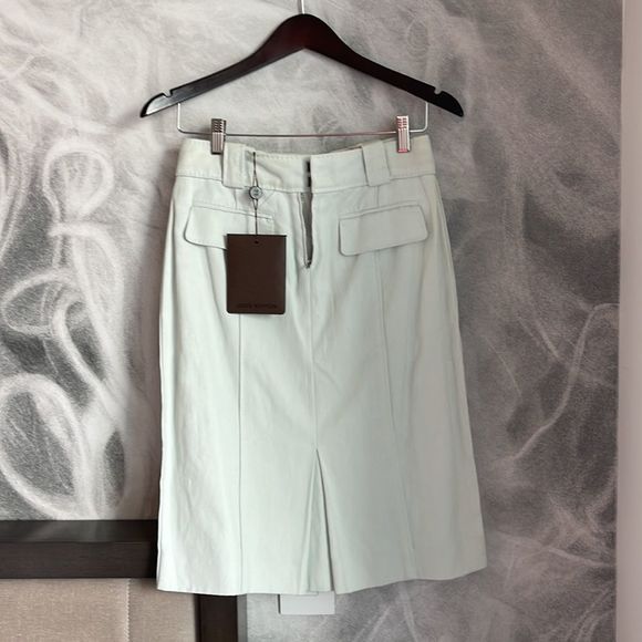 Louis Vuitton Dresses & Skirts - Authentic Louis Vuitton Saddle Pocketed Cargo Midi Skirt Tan Camel Size 38 NWT